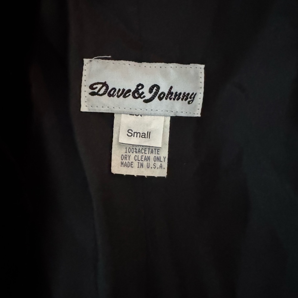 VTG Velvet Open Cardigan Black Dave & Johnny L 80s USA 90s Women's Mid Length - Picture 6 of 7
